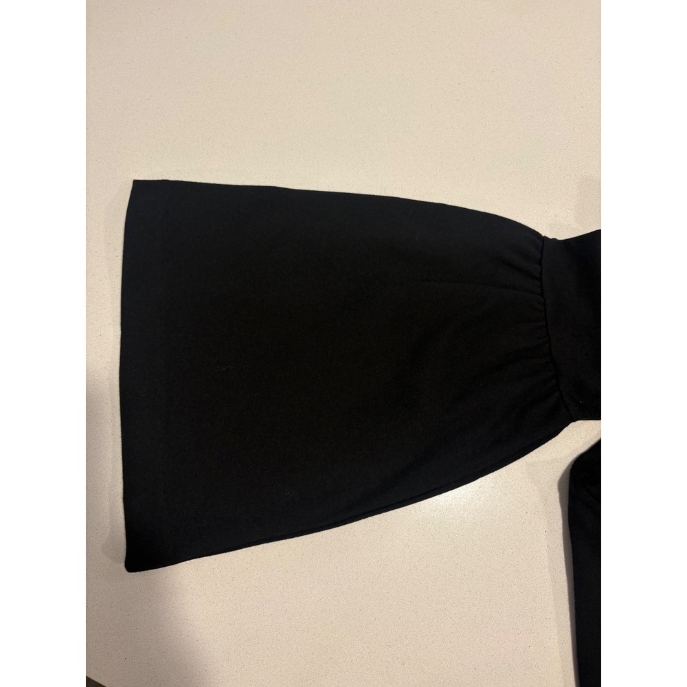 Cabi Bell Sleeve Top Black V-Neck Blouse Size M 3500 Ponte Knit Back Zip - Picture 7 of 8